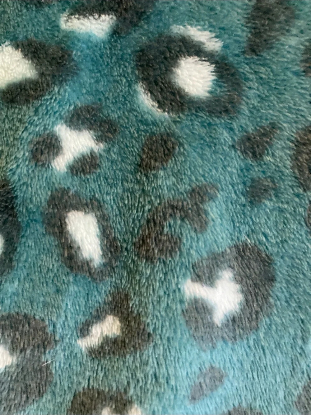 Justice Teal Leopard Plush Pajama Set - Teal & White Print size 14